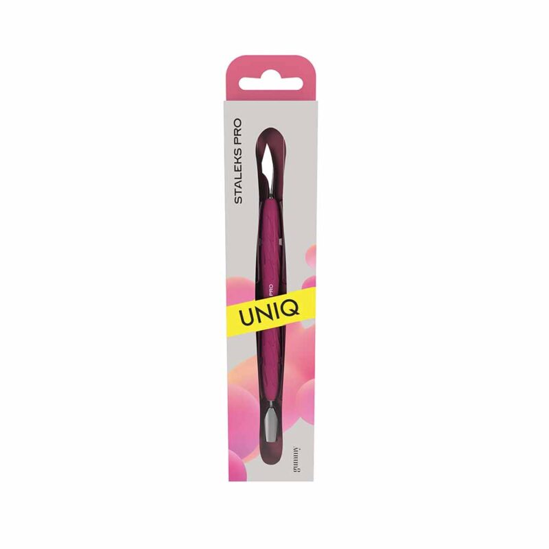 Empujador de manicura con mango de silicona «Gummy» UNIQ 10 TIPO 3 (empujador redondeado estrecho + hacha) - Image 2