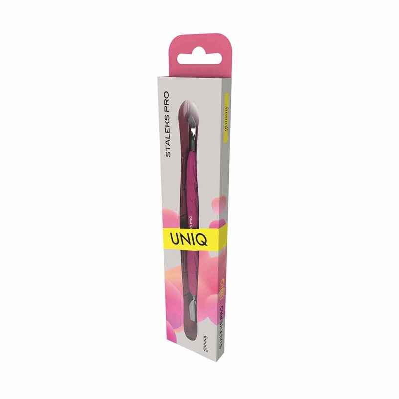 Empujador de manicura con mango de silicona «Gummy» UNIQ 10 TIPO 4.2 (empujador redondeado estrecho + hoja curvada) - Image 6