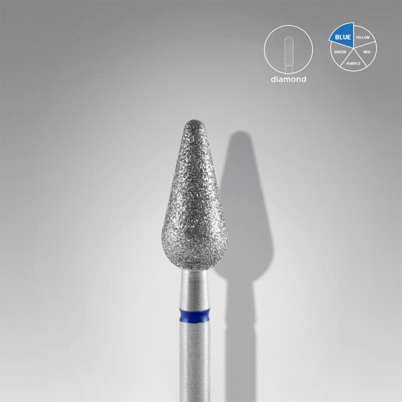 Broca de diamante para clavos, «pera redondeada», azul, diámetro 5 mm
