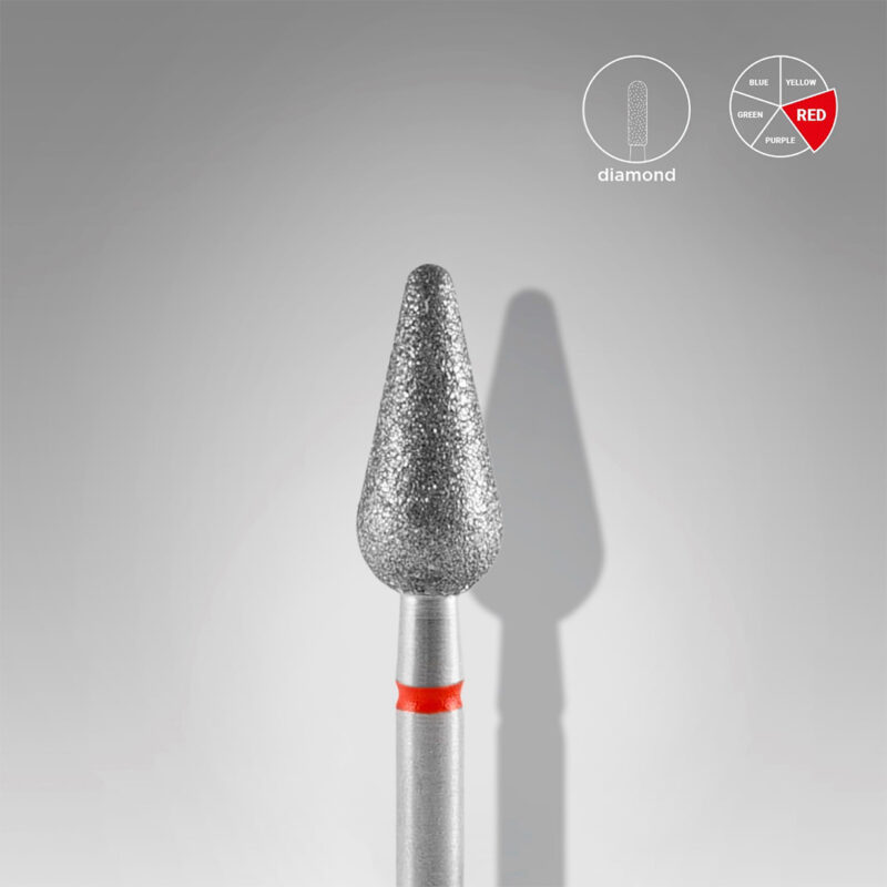Broca de diamante para clavos, «pera redondeada», roja, 5 mm,
